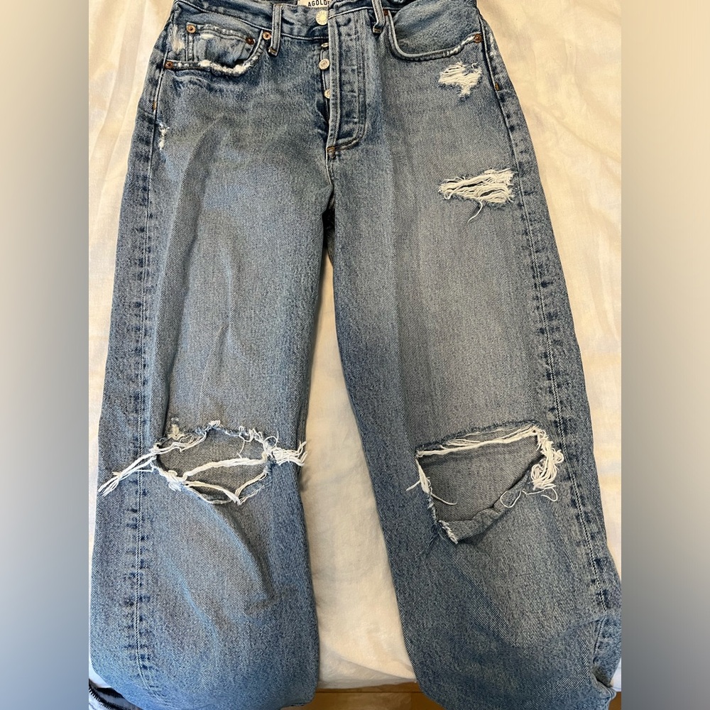 Agolde 90’s Mid Rise Loose in Isolate women’s size 25 - Picture 3 of 8